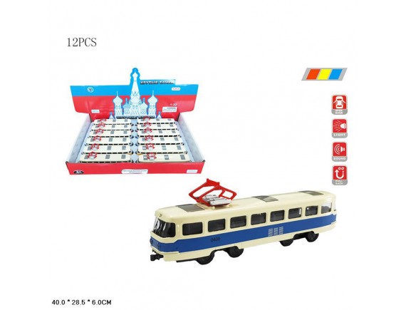   Трамвай металл в д/б 12 шт. 000А48679 - приобрести в ИГРАЙ-ОПТ - магазин игрушек по оптовым ценам