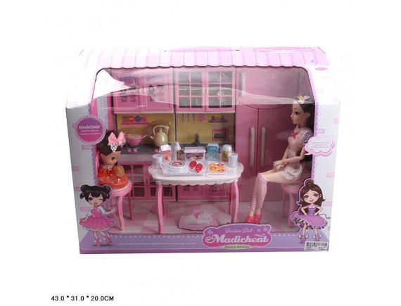 Кухня с набором и куклами 000Д47987