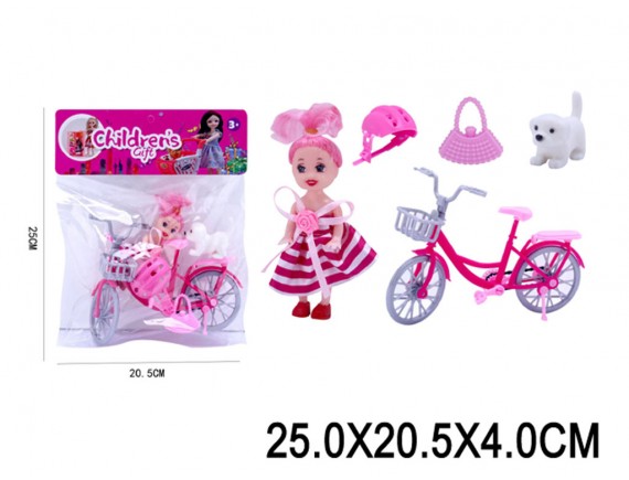 Кукла с велосипедом 000Д51458