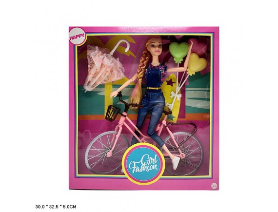 Кукла с велосипедом 000Д51765