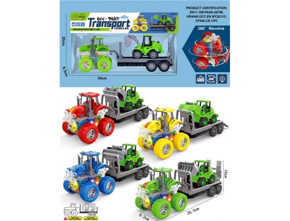 Трактор с прицепом 4 цвета 000В52183