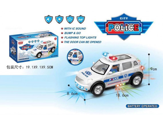   Полицейская машина на батарейках свет звук  000Б51104 - приобрести в ИГРАЙ-ОПТ - магазин игрушек по оптовым ценам