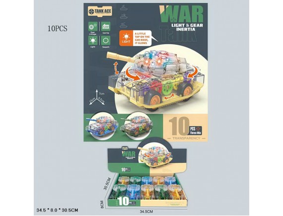   Танк инерц, свет, 10шт в дисплее 987B-7 - приобрести в ИГРАЙ-ОПТ - магазин игрушек по оптовым ценам