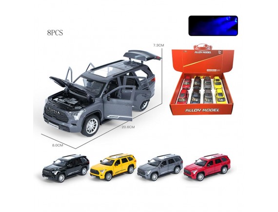  Машина металлическая тойота с дымом, звук, свет, 8шт в дисплее W24201P - приобрести в ИГРАЙ-ОПТ - магазин игрушек по оптовым ценам
