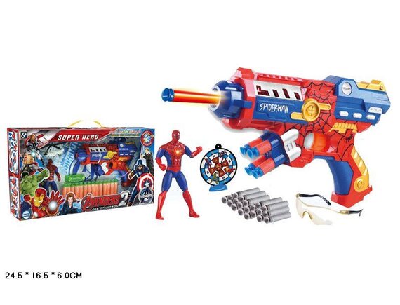   Пистолет с мягкими пулями и героем в коробке SB255-4 - приобрести в ИГРАЙ-ОПТ - магазин игрушек по оптовым ценам