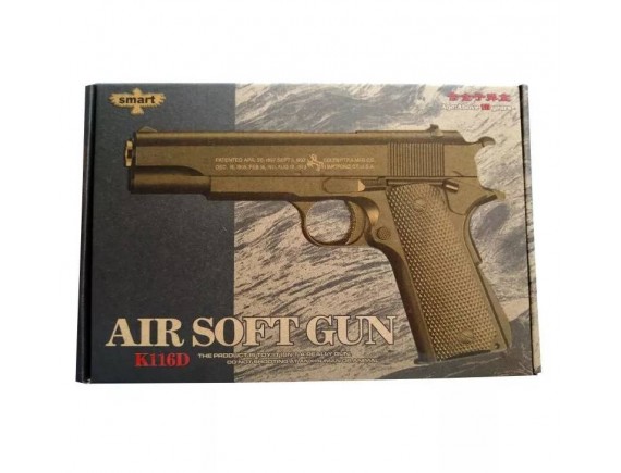 Игрушечный металлический пистолет Air Soft Gun K116D