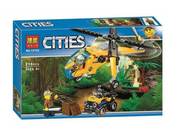 Конструктор BELA Cities Грузовой вертолет исследователей джунглей 10709