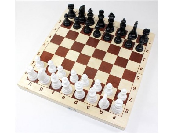 Игра настольная Шахматы деревянная коробка пластфигуры поле 29х29см 03878