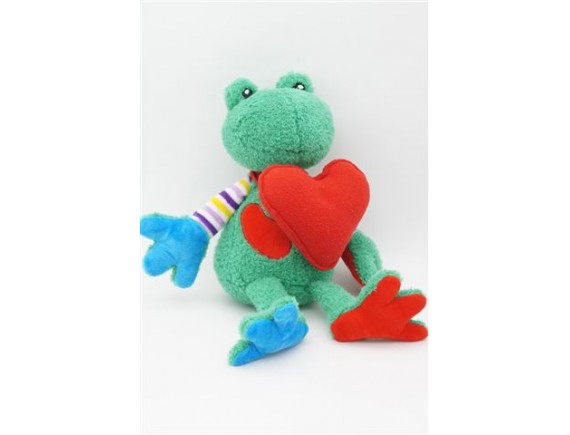 Мягкая игрушка Лягушка Герда, 20 см, с красным флисовым сердцем, 0888020-44 0888020-44