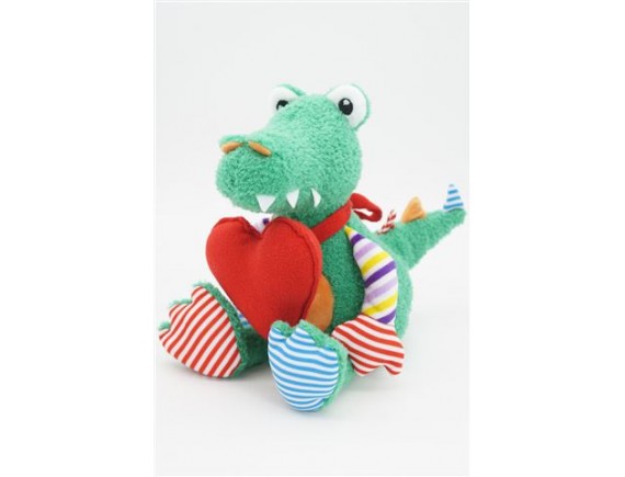 Мягкая игрушка Крокодил Роб, 20 см, с красным флисовым сердцем, 0888320-44 0888320-44