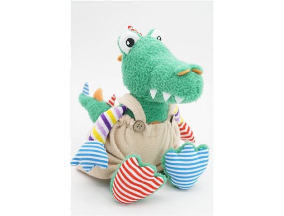 Мягкая игрушка Крокодил Роб, 20 см, в бежевом флисовом комбинезоне, 0888320-64 0888320-64