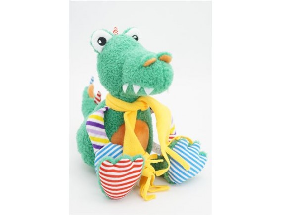 Мягкая игрушка Крокодил Роб, 20 см, в жёлтом флисовом шарфе, 0888320-67 0888320-67