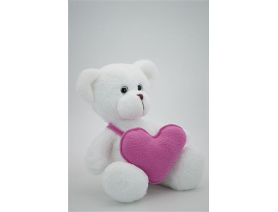 Мягкая игрушка Медвежонок Кавьяр , 24/32 см, сердце флис розовый 0913424S-33