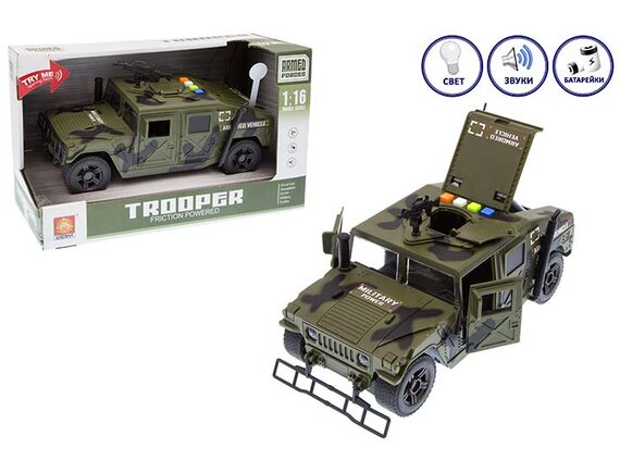   Машинка инерционная Военная машина на батарейках 200170745 - приобрести в ИГРАЙ-ОПТ - магазин игрушек по оптовым ценам