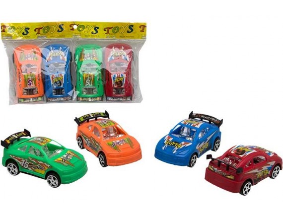   Игровой набор инерционных машин 4шт в пакете 200630718 - приобрести в ИГРАЙ-ОПТ - магазин игрушек по оптовым ценам