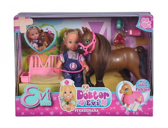 Кукла Еви 12 см Набор с беременной лошадкой Simba 5733487