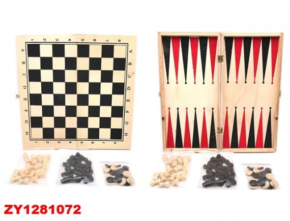 Игра 3 в 1 шахматы, шашки, нарды, поле 44х44см, в пленке, ТМ S+S HL1281072