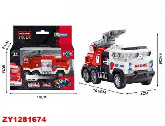 Машинка металлическая инерционная Пожарная служба, в коробке, ТМ S+S HL1281674