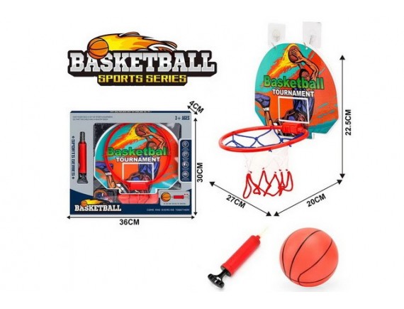 Баскетбольное кольцо с сеткой, мяч, насос LT010-13