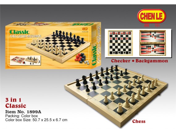 Набор шахматы, шашки, нарды 3 в 1 LT1899A