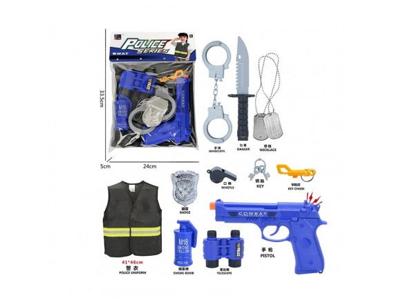   Полиция набор 11 предметов, пистолет с трещоткой LT2023-36 - приобрести в ИГРАЙ-ОПТ - магазин игрушек по оптовым ценам