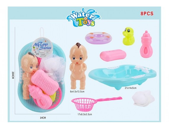   Кукла пупс в ванночке 8 предметов LT559-055A - приобрести в ИГРАЙ-ОПТ - магазин игрушек по оптовым ценам