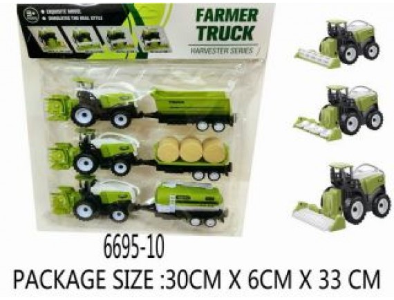 Набор игрушечных тракторов 3в1 в пакете LT6695-10