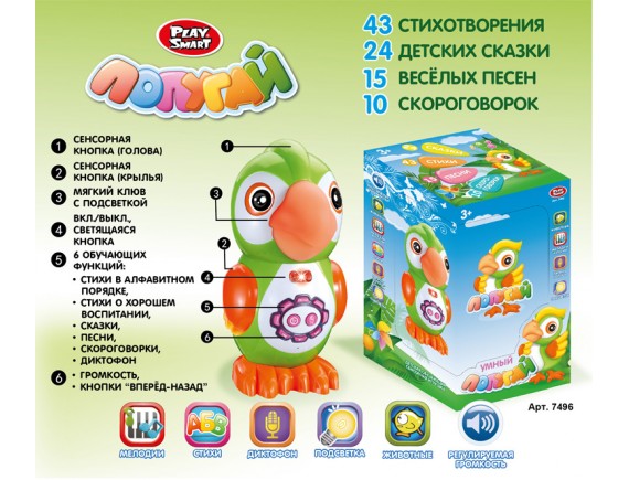 Интерактивная игрушка Умный попугай LT7496