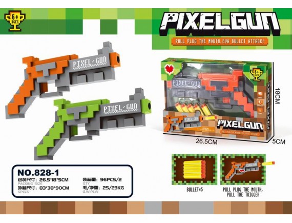   Пистолет с мягкими пулями Пиксель LT828-1 - приобрести в ИГРАЙ-ОПТ - магазин игрушек по оптовым ценам