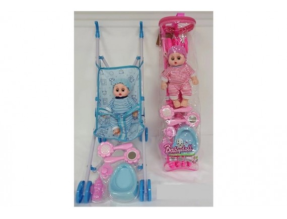   Кукла пупс с коляской и аксессуарами LT858-211 - приобрести в ИГРАЙ-ОПТ - магазин игрушек по оптовым ценам