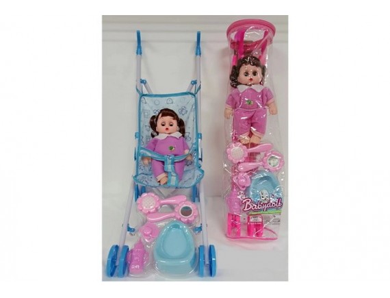   Кукла пупс с коляской и аксессуарами LT858-213 - приобрести в ИГРАЙ-ОПТ - магазин игрушек по оптовым ценам