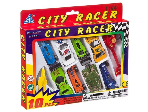   Набор инерционных машинок City Racer LT92753-10PS - приобрести в ИГРАЙ-ОПТ - магазин игрушек по оптовым ценам