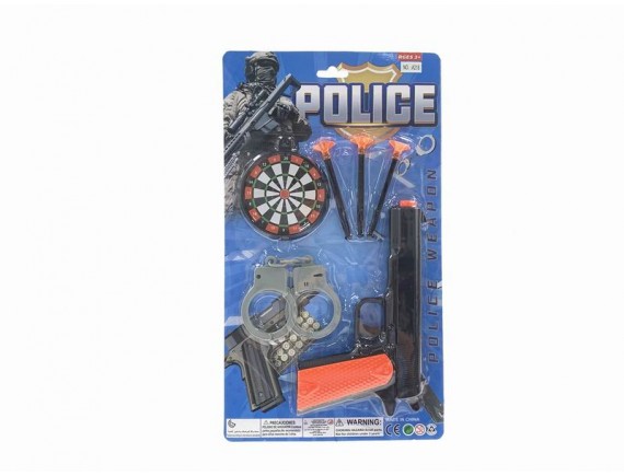 Полиция набор 5 предметов, пистолет с присосками LTA218