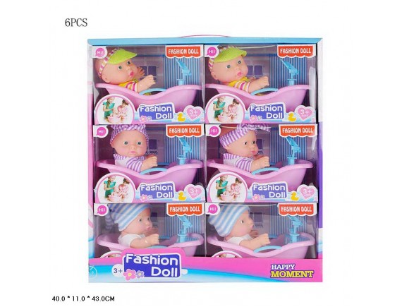   Кукла пупс с ванночкой в дисплее 6шт LTD1456 - приобрести в ИГРАЙ-ОПТ - магазин игрушек по оптовым ценам