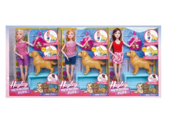   Кукла с беременной собачкой, 3 щенка, аксессуары LTHB029 - приобрести в ИГРАЙ-ОПТ - магазин игрушек по оптовым ценам