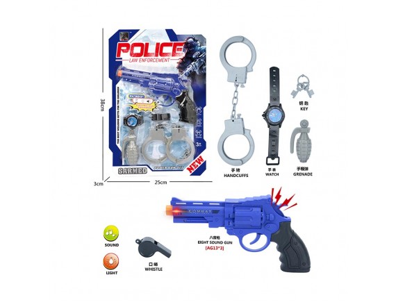   Полиция набор 6 предметов, свет, звук LTJC083 - приобрести в ИГРАЙ-ОПТ - магазин игрушек по оптовым ценам