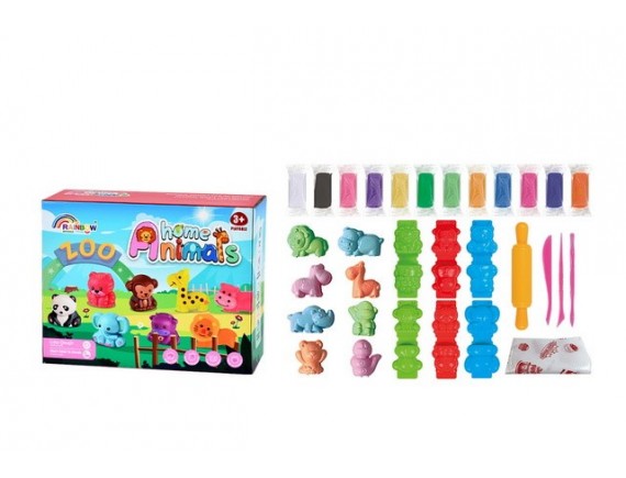 Игровой набор для лепки 12 цветов с формочками 19 предметов LTLC46-1