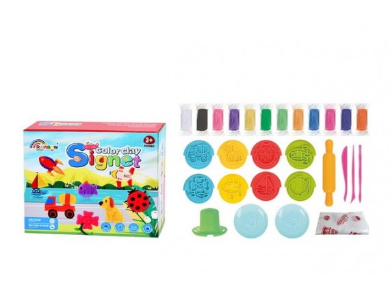 Игровой набор для лепки 12 цветов с формочками 16 предметов LTLC46-3