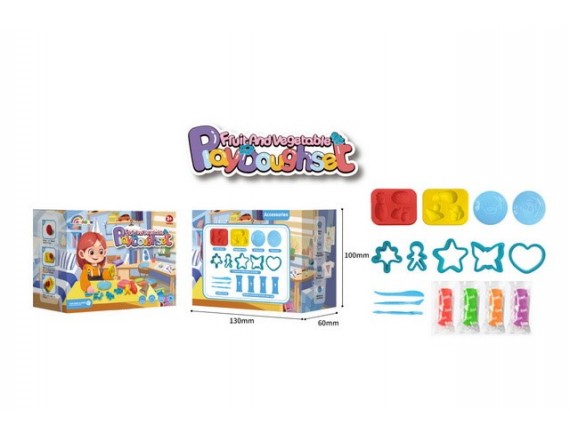   Игровой набор для лепки 4 цвета с формочками 12 предметов LTLC66-11 - приобрести в ИГРАЙ-ОПТ - магазин игрушек по оптовым ценам