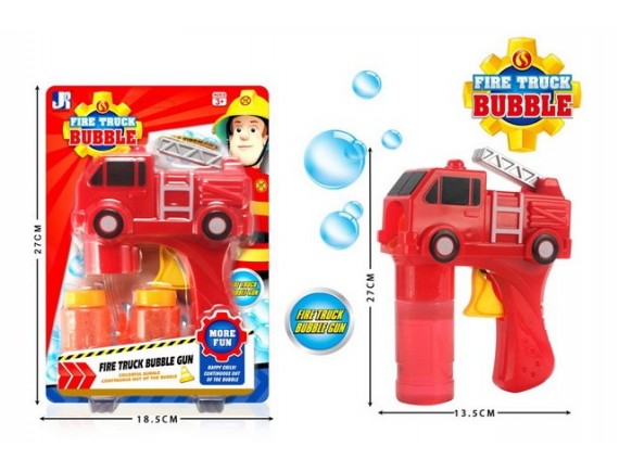   Мыльные пузыри Пистолет Пожарная машинка механический, 2 баночки с жидкостью LTP8708A - приобрести в ИГРАЙ-ОПТ - магазин игрушек по оптовым ценам