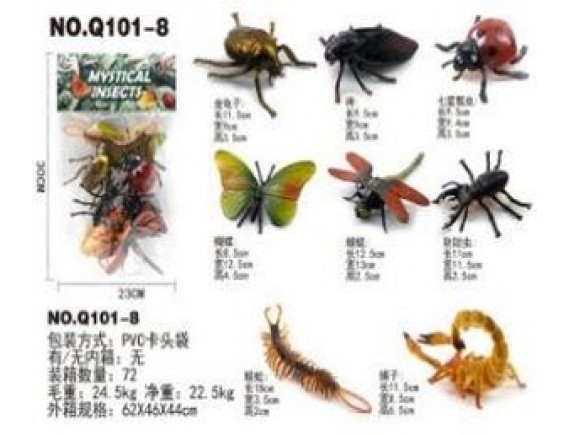 Набор насекомых 8 штук в пак LTQ101-8