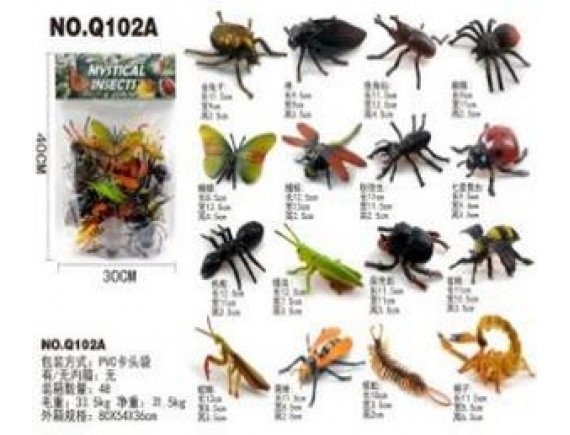 Набор насекомых 16 шкут в пакете LTQ102A