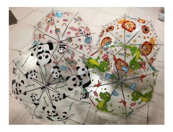   Детский зонтик в ассортименте, прозрачный, свисток, металлический каркас LTYS-16 - приобрести в ИГРАЙ-ОПТ - магазин игрушек по оптовым ценам