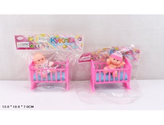   Кукла в пакете Малыш в кроватке KY585-37 - приобрести в ИГРАЙ-ОПТ - магазин игрушек по оптовым ценам